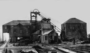 Archive photograph of industrial buildings and equipment